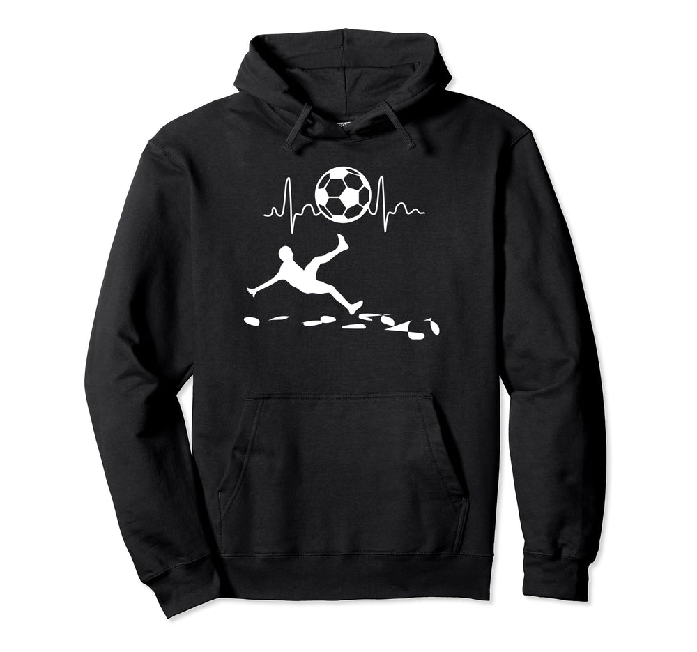 Football Soccer Heartbeat Soccer Pulse Hoodie - Casual Everyday Wear Unisex