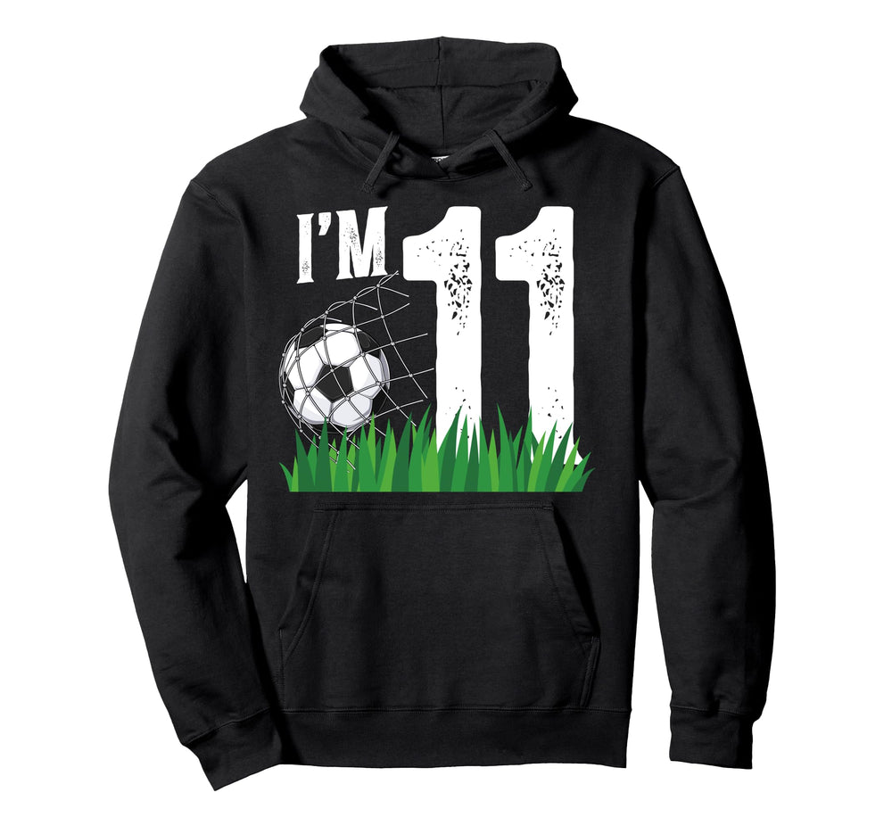 11Th Soccer Birthday Party Eleven Year Hoodie - Minimalist Print Unisex