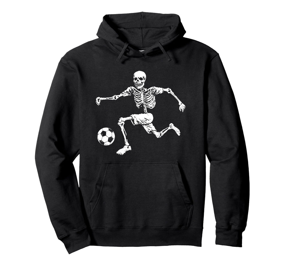 Funny Skeleton Soccer Ball Hoodie - Trendy Graphic Men Women