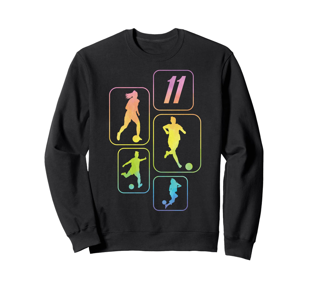11Th Birthday Soccer Player Football Sweatshirt - Streetwear Style Unisex