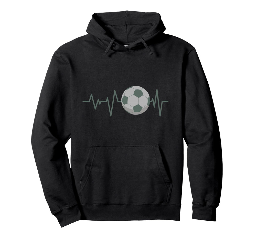 Soccer Field Player Soccer Heartbeat Hoodie - Unique Graphic for Adults