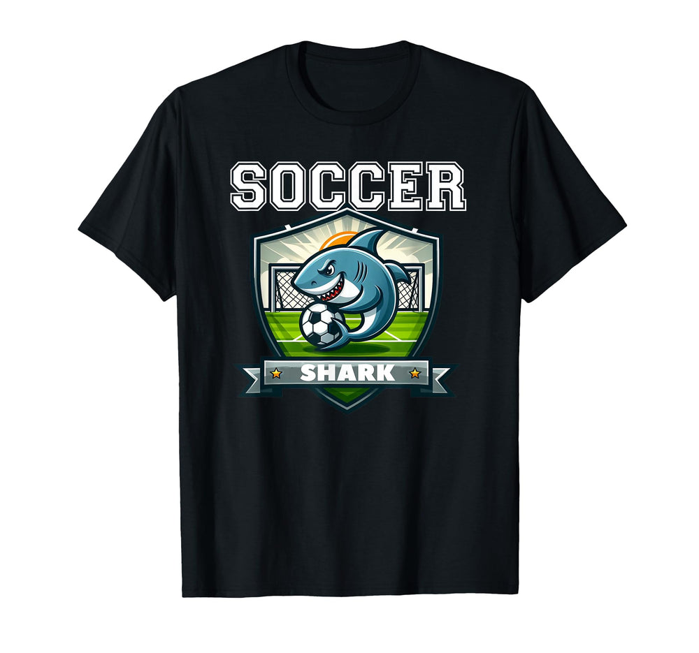 Soccer Shark Player Playing Soccer Ball T-Shirt - Trendy Graphic Men Women