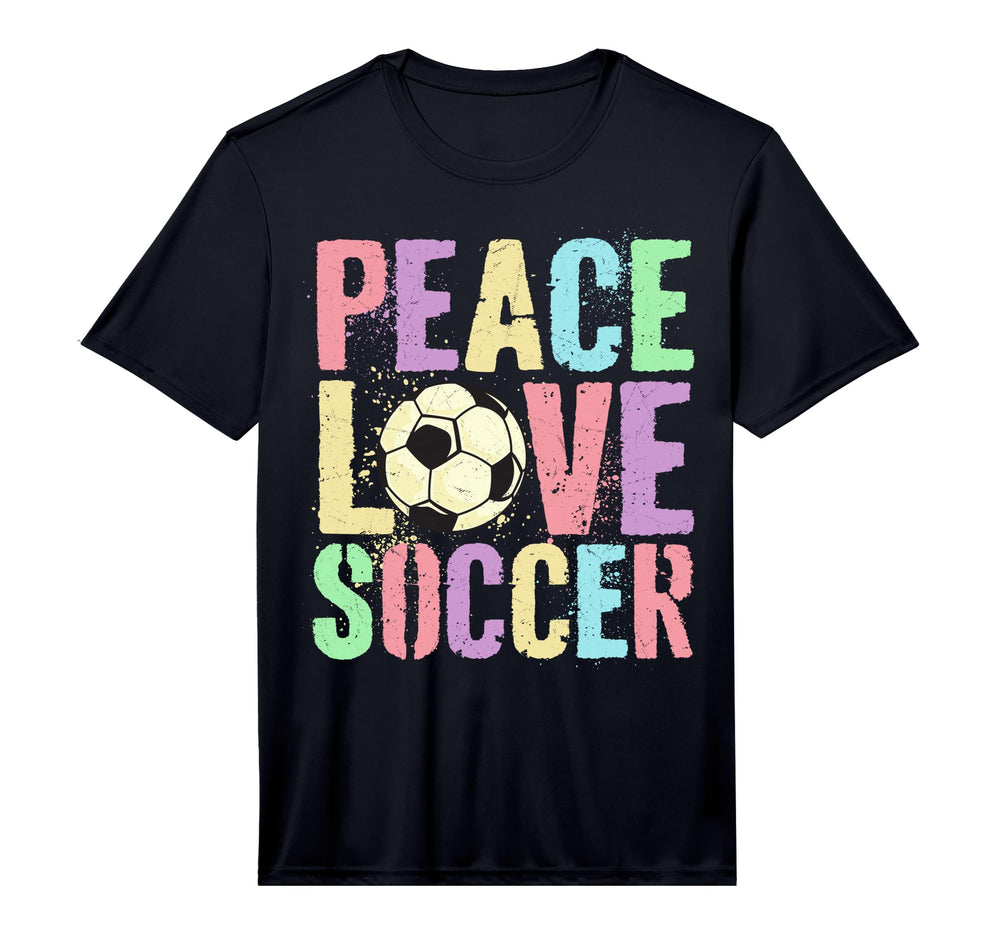 Mens Peace Love Soccer Score Club T-Shirt - Aesthetic Graphic for Adults