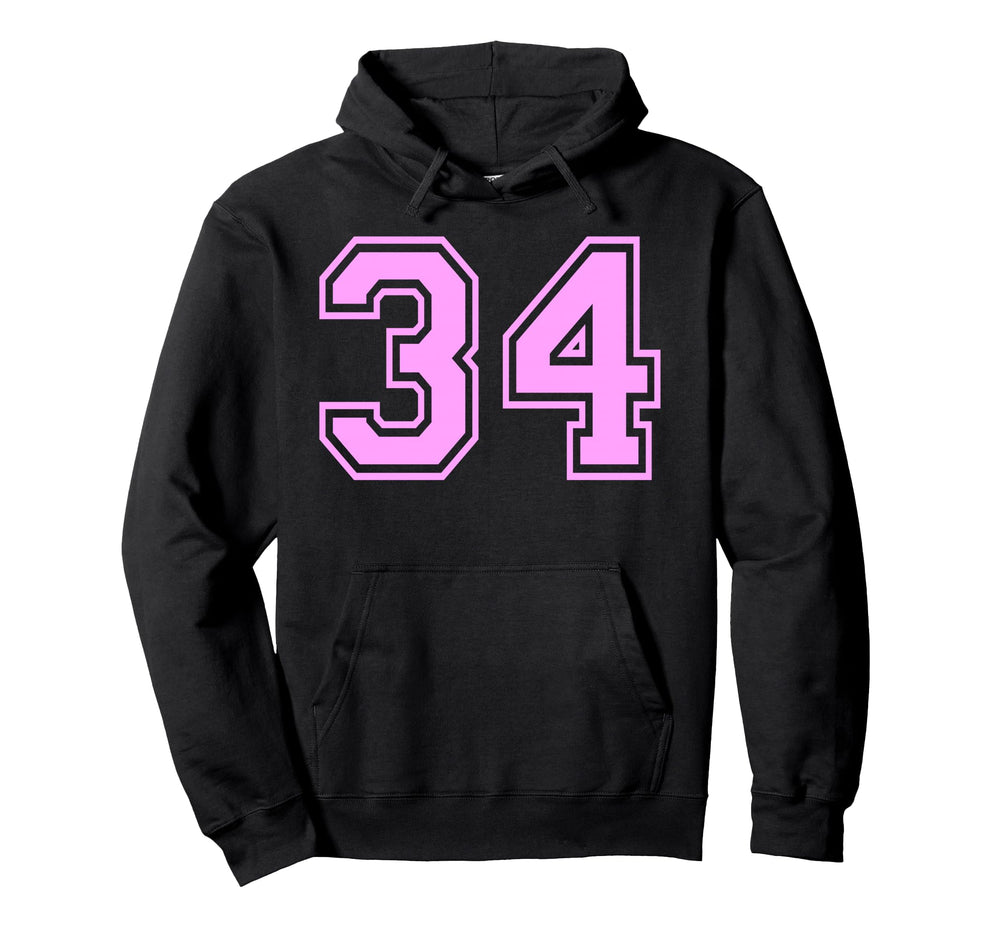 34 Number Thirty Four Sports Varsity Hoodie - Streetwear Style Unisex