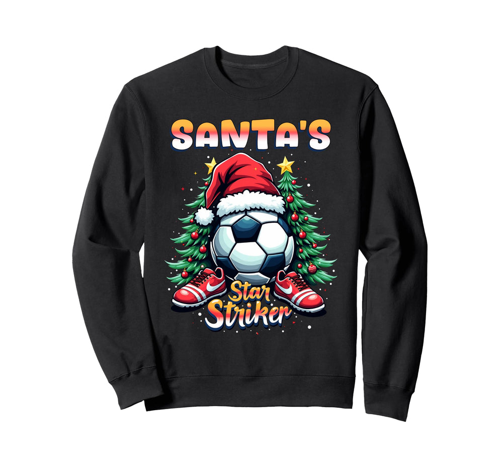 Santas Star Striker Funny Sweatshirt - Fun Novelty Design for Adults