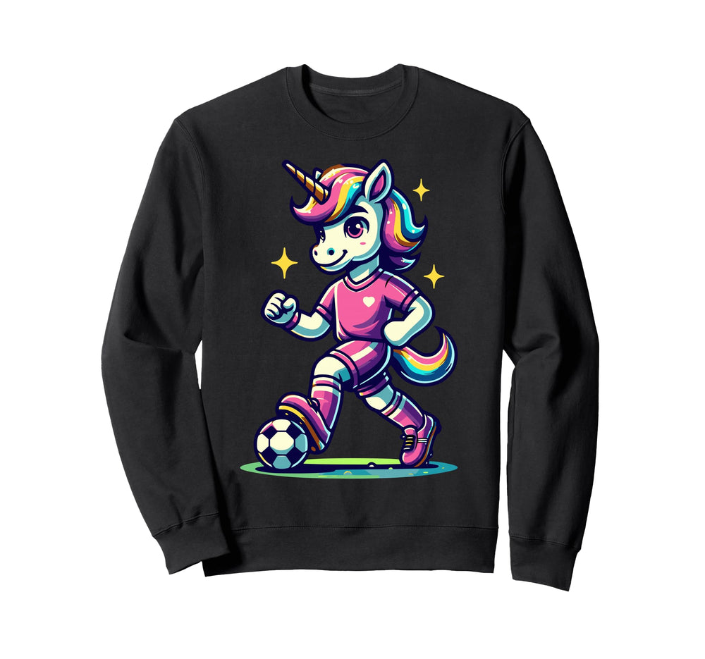 Footballer Unicorn Fans Soccer Team Sweatshirt - Graphic Print Unisex