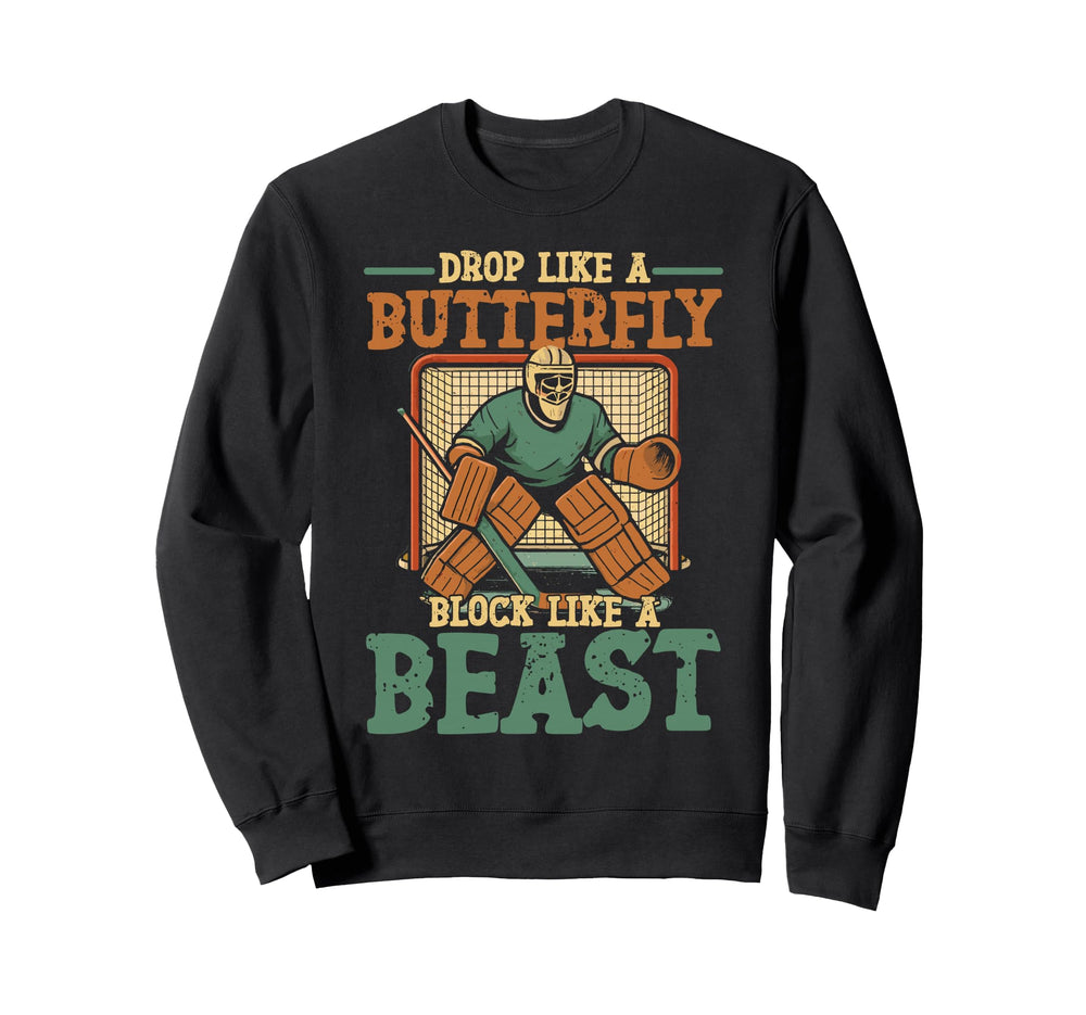 Ice Hockey Goalie Goalkeeper Drop Sweatshirt - Minimalist Print Unisex