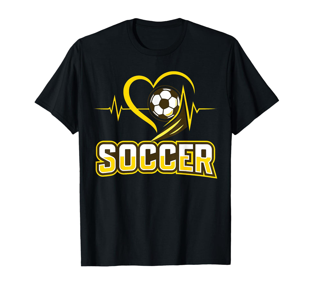 Soccer Heartbeat Heart Ball Sports T-Shirt - Streetwear Style for Adults