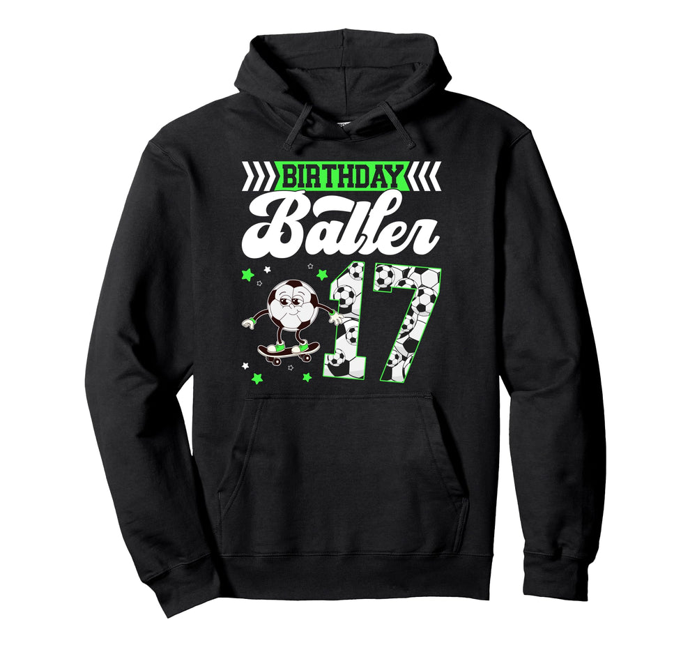 17Th Soccer Birthday Party Seventeen Hoodie - Minimalist Print Men Women