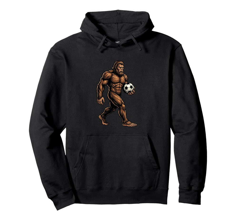 Funny Bigfoot Soccer Soccer Player Sasquatch Hoodie - Graphic Print Unisex