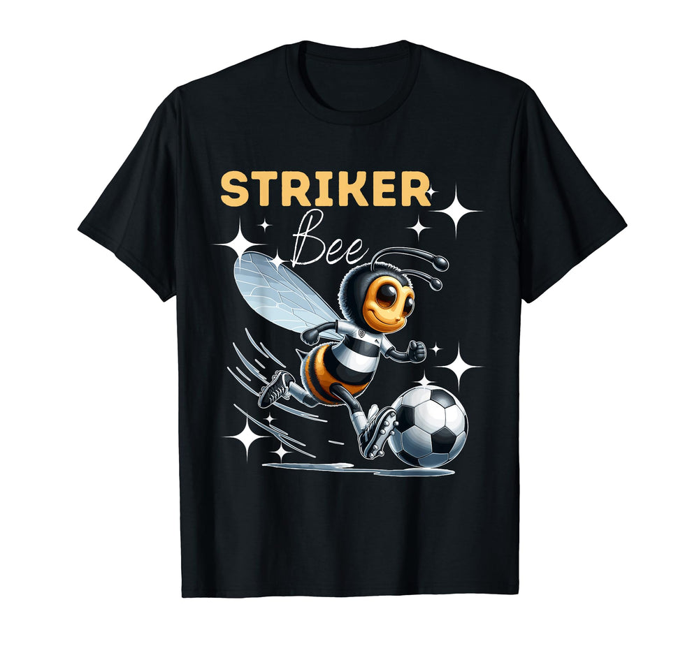 Striker Bee Soccer Enthusiast T-Shirt - Novelty Apparel for Adults