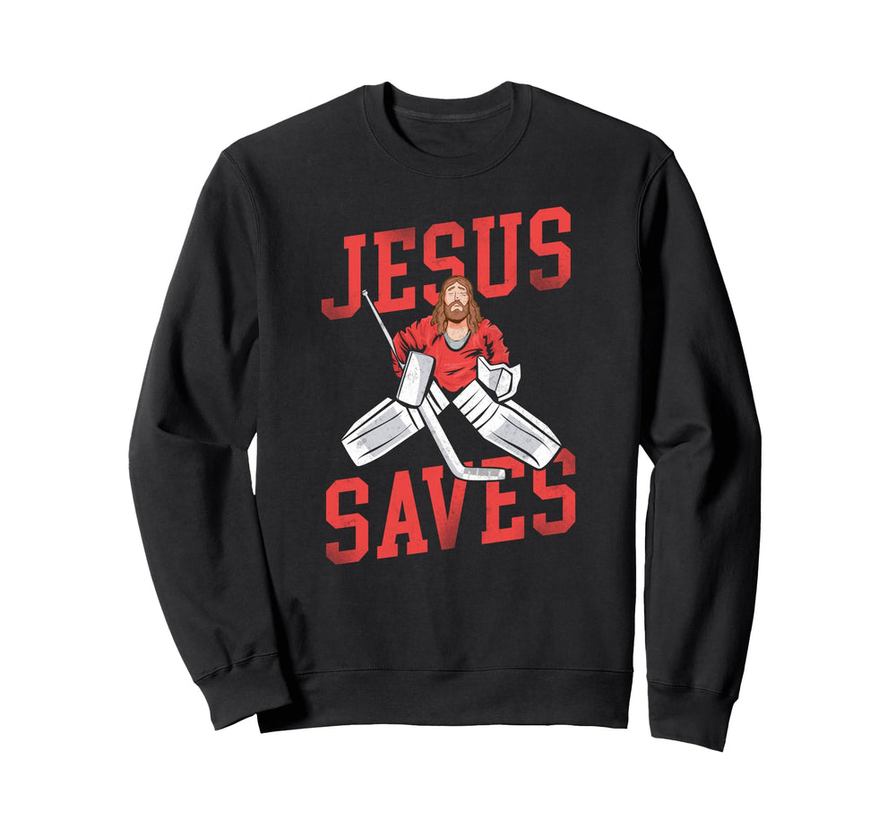 Ice Hockey Goalie Goalkeeper Jesus Sweatshirt - Aesthetic Graphic Men Women