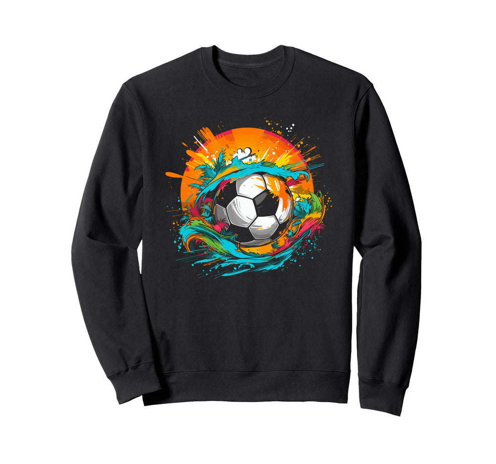 Soccer Ball Color Splotch Goal Sweatshirt - Casual Everyday Wear Men Women