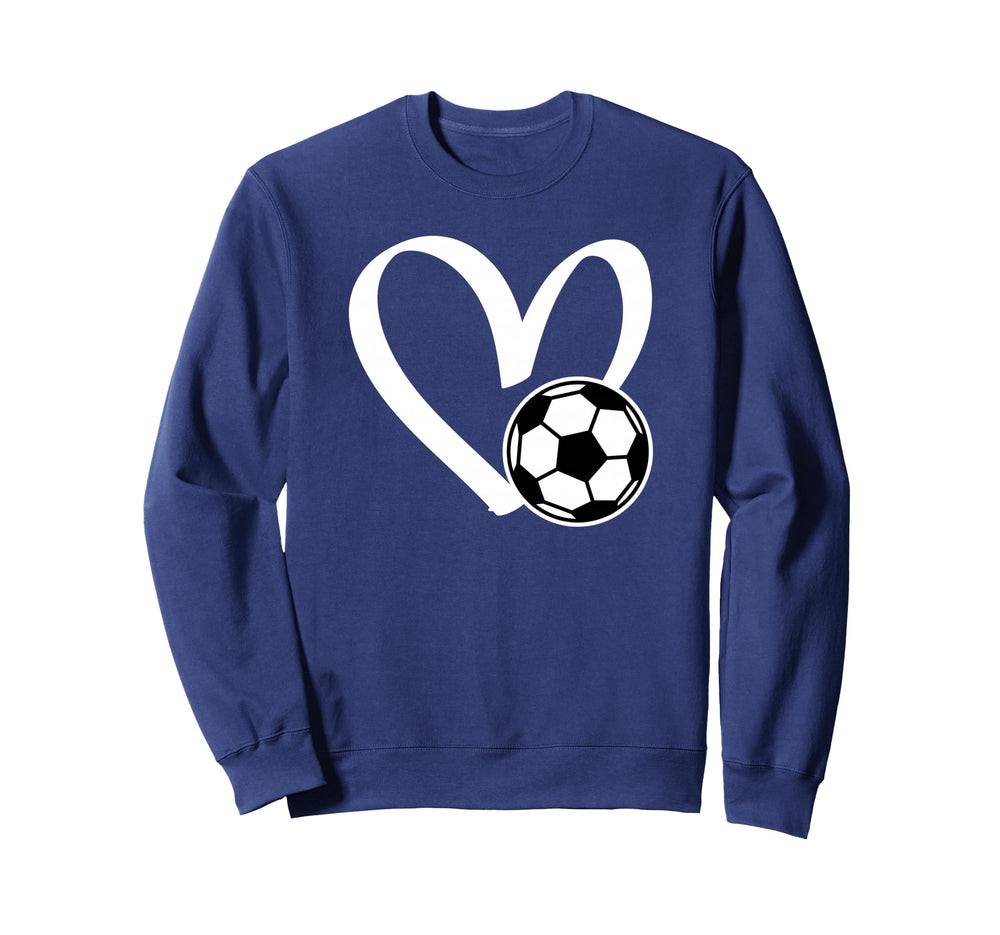 Soccer Ball Heart Sweatshirt - Unique Graphic Men Women