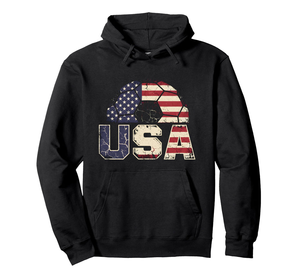 Distressed Usa Soccer Ball Hoodie - Custom Art Print Unisex