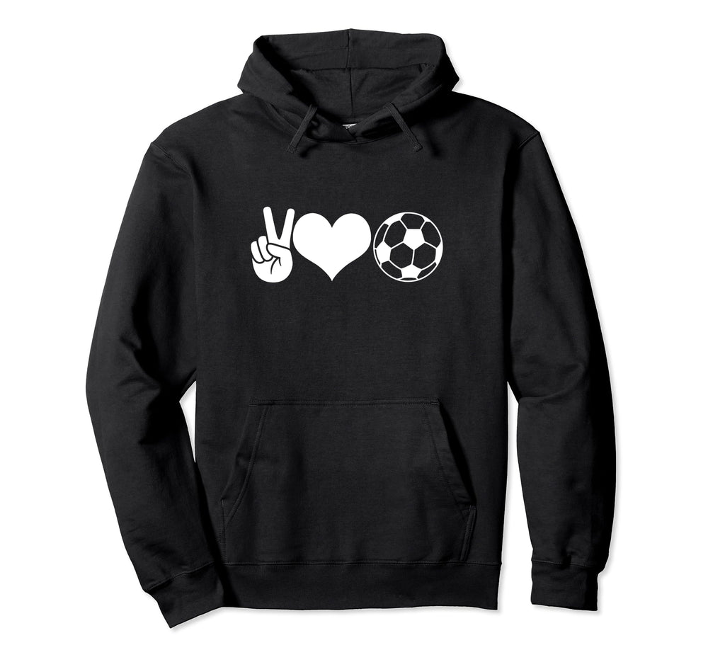 Soccer Peace Love Soccer Player Hoodie - Streetwear Style Unisex
