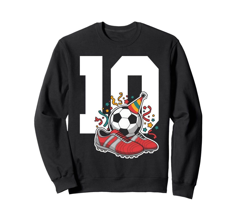 10 Soccer Birthday Gift Soccer Fan Sweatshirt - Graphic Print Unisex