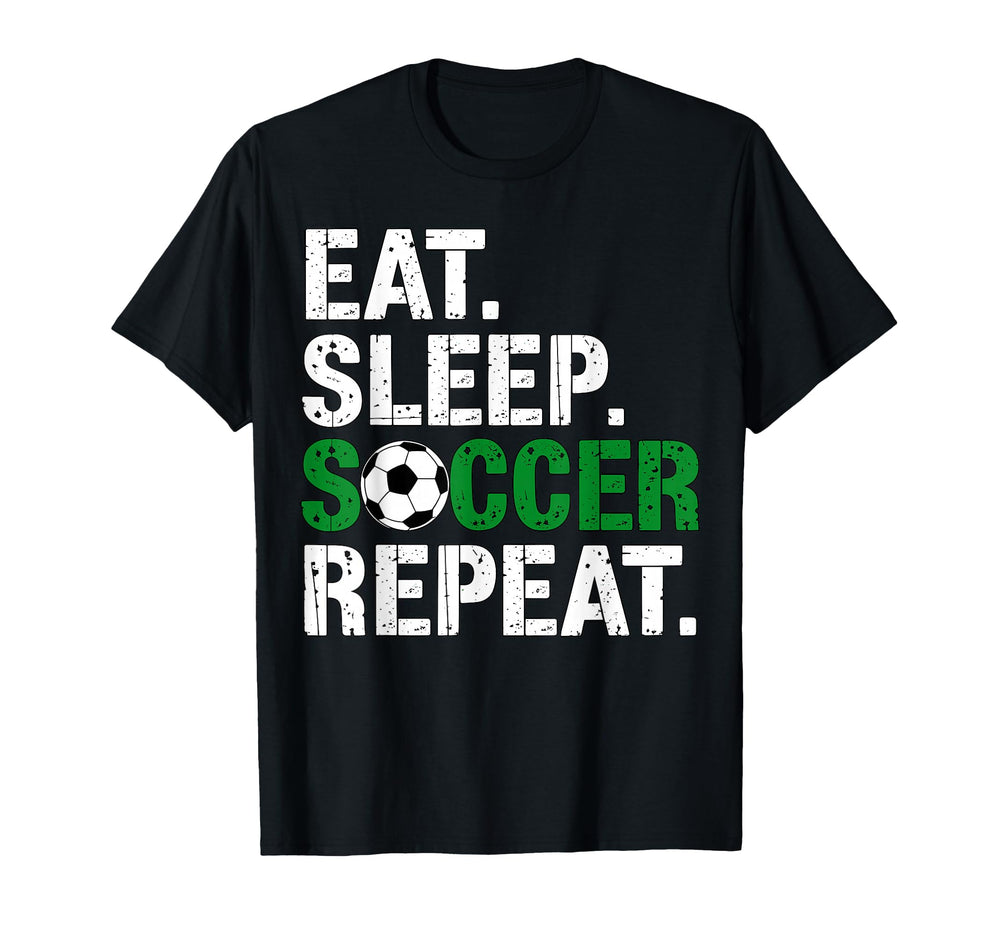 Eat Sleep Soccer Repeat Sports Player T-Shirt - Graphic Print Unisex