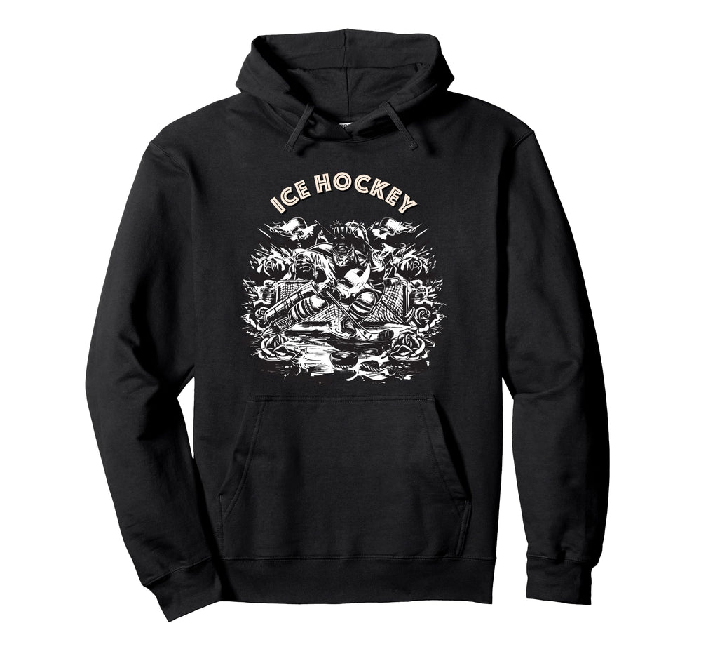 Ice Hockey Goalkeeper Tattoo Puck Hoodie - Fun Novelty Design Men Women
