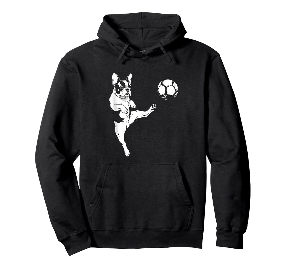 French Bulldog Soccer Player Funny Hoodie - Casual Everyday Wear Unisex