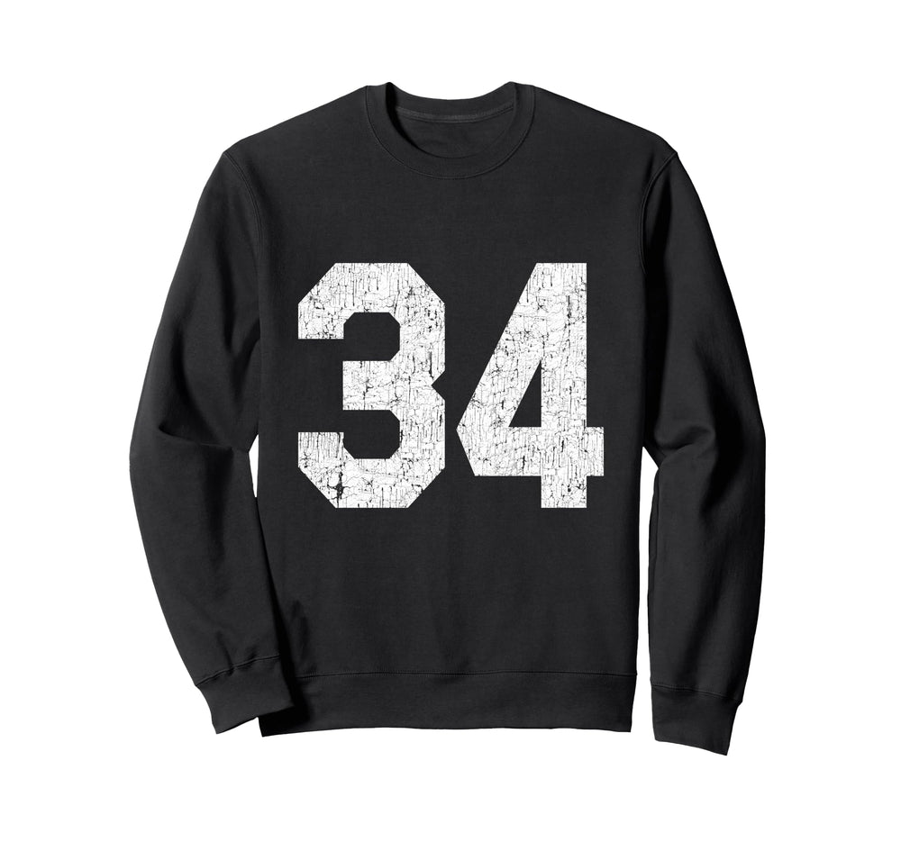 34 Jersey Uniform Varsity Sports Sweatshirt - Novelty Apparel Men Women