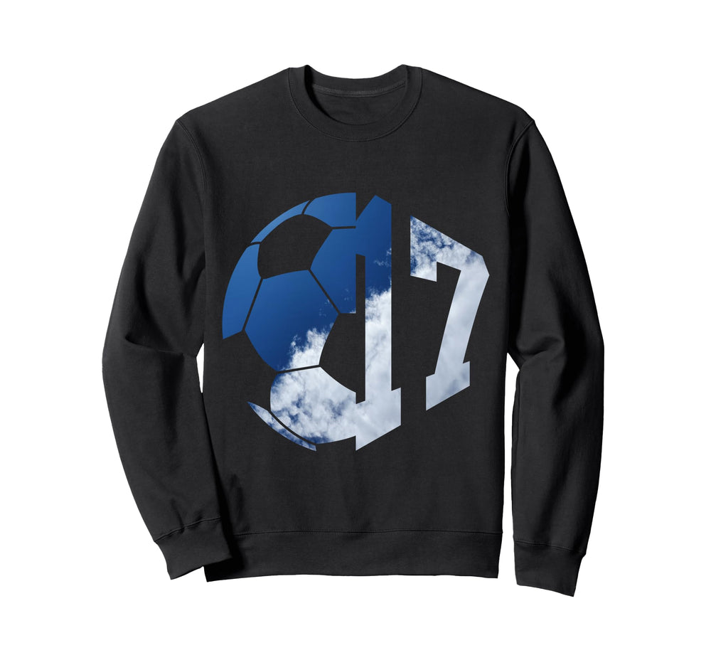 Number 17 Years Soccer 17Th Birthday Sweatshirt - Graphic Print Unisex