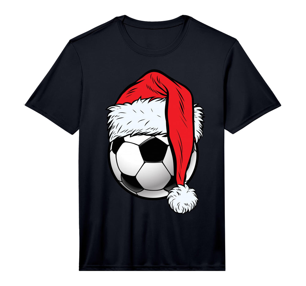 Soccer Ball Santa Hat Funny Sports T-Shirt - Trendy Graphic Unisex