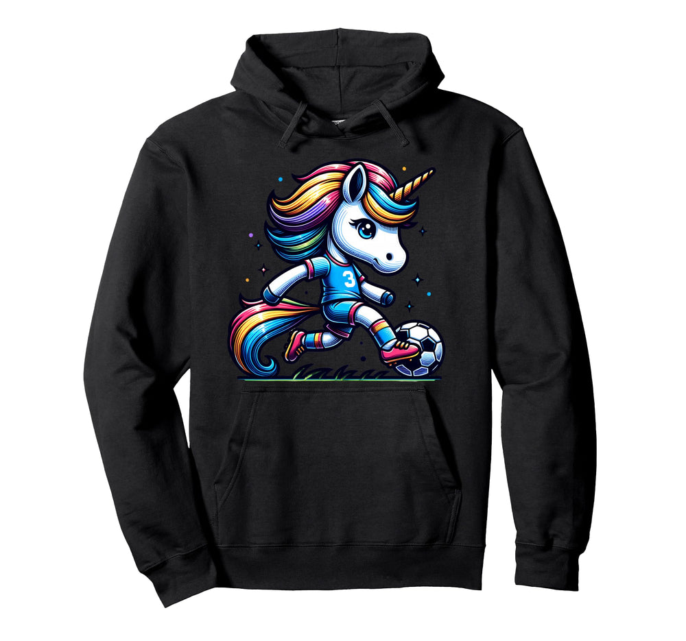 Footballer Unicorn Fans Soccer Team Hoodie - Fun Novelty Design Unisex