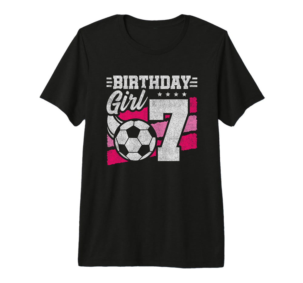 7 Year Old Soccer Birthday 7Th Birthday T-Shirt - Unique Graphic Unisex