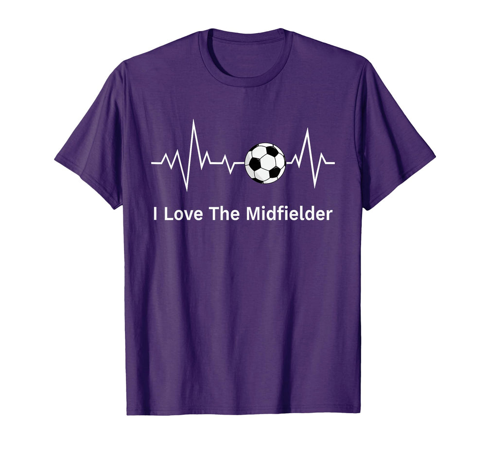Moms I Love Midfielder Heartbeat T-Shirt - Aesthetic Graphic Men Women
