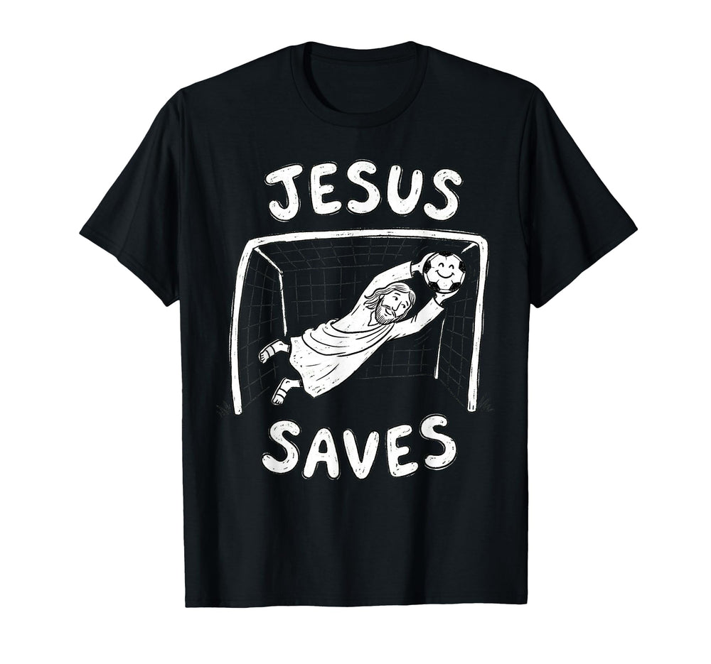 Christian Jesus Saves Soccer T-Shirt - Streetwear Style for Adults