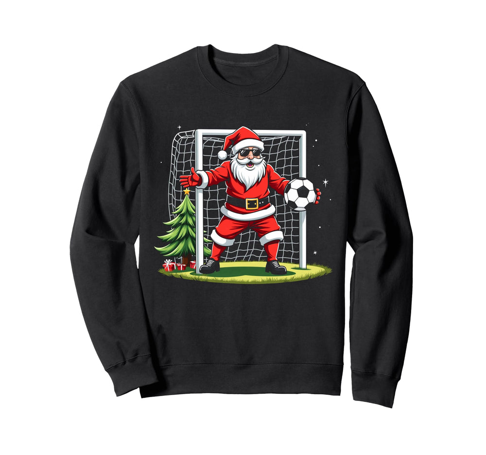 Santa Plays Soccer Soccer Player Sweatshirt - Minimalist Print Men Women