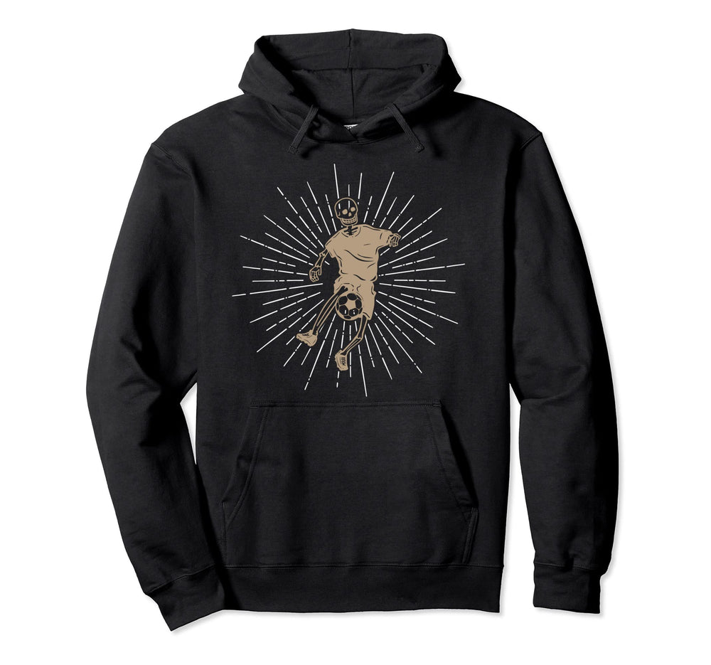 Halloween Soccer Skeleton Spooky Hoodie - Streetwear Style for Adults
