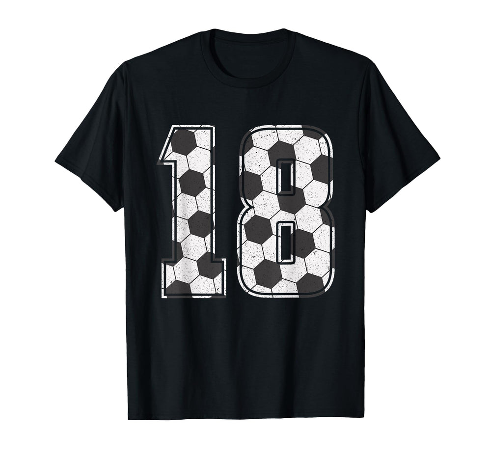 Soccer Player Number 18 Eighteen T-Shirt - Custom Art Print for Adults