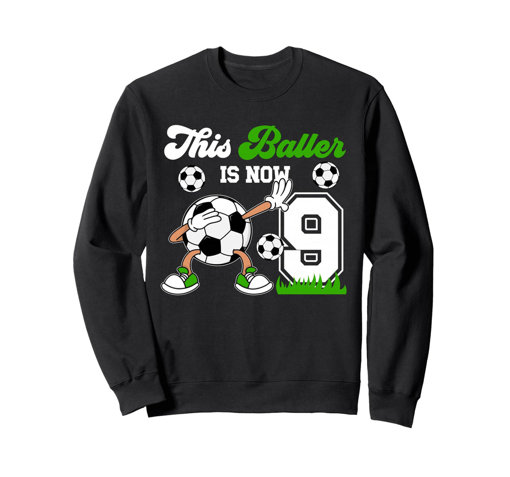 9Th Birthday Soccer Nine Year Old Sweatshirt - Unique Graphic Unisex