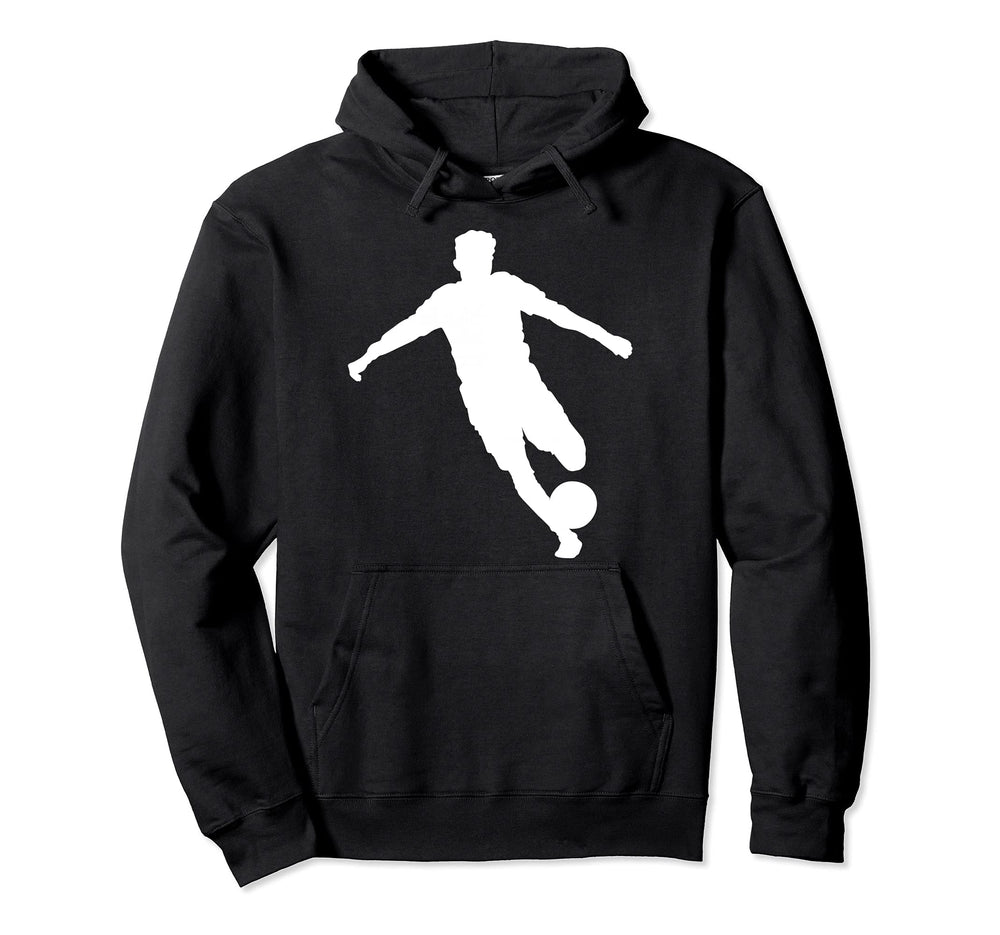 Silhouette Soccer Player Football Hoodie - Aesthetic Graphic for Adults