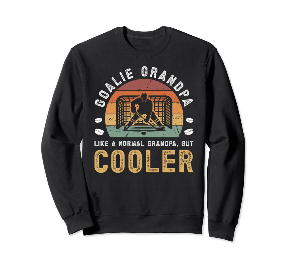 Hockey Goalie Grandpa Ice Hockey Sweatshirt - Minimalist Print Men Women