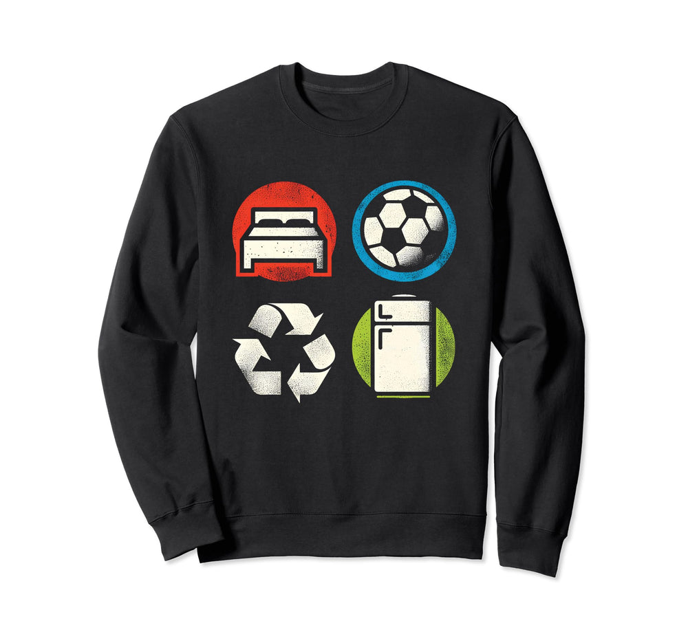 Eat Sleep Soccer Repeat Football Sweatshirt - Trendy Graphic for Adults