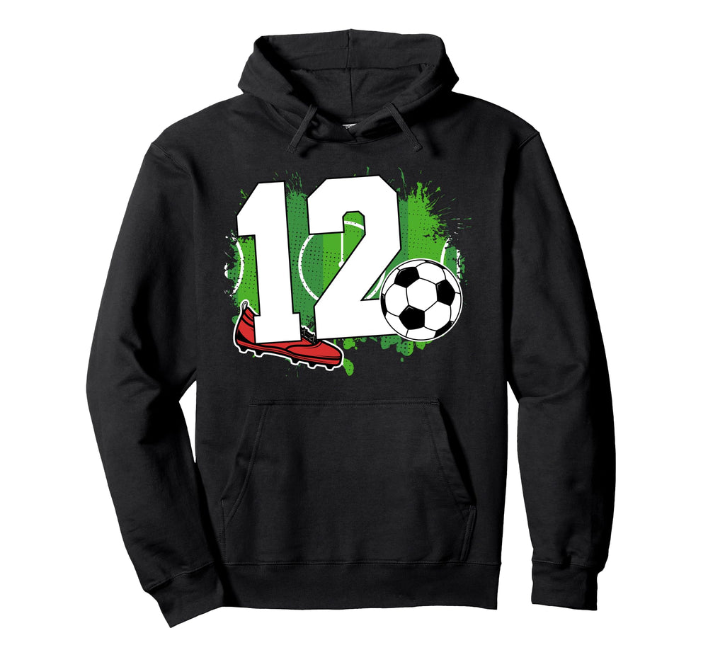 12Th Birthday Soccer Twelve Year Old Hoodie - Streetwear Style for Adults
