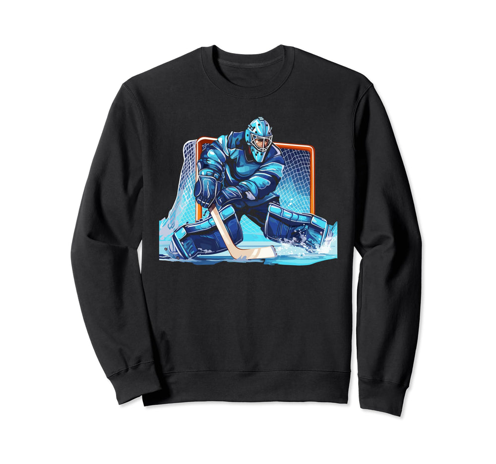 Ice Hockey Goalie Goaltender Sweatshirt - Minimalist Print for Adults