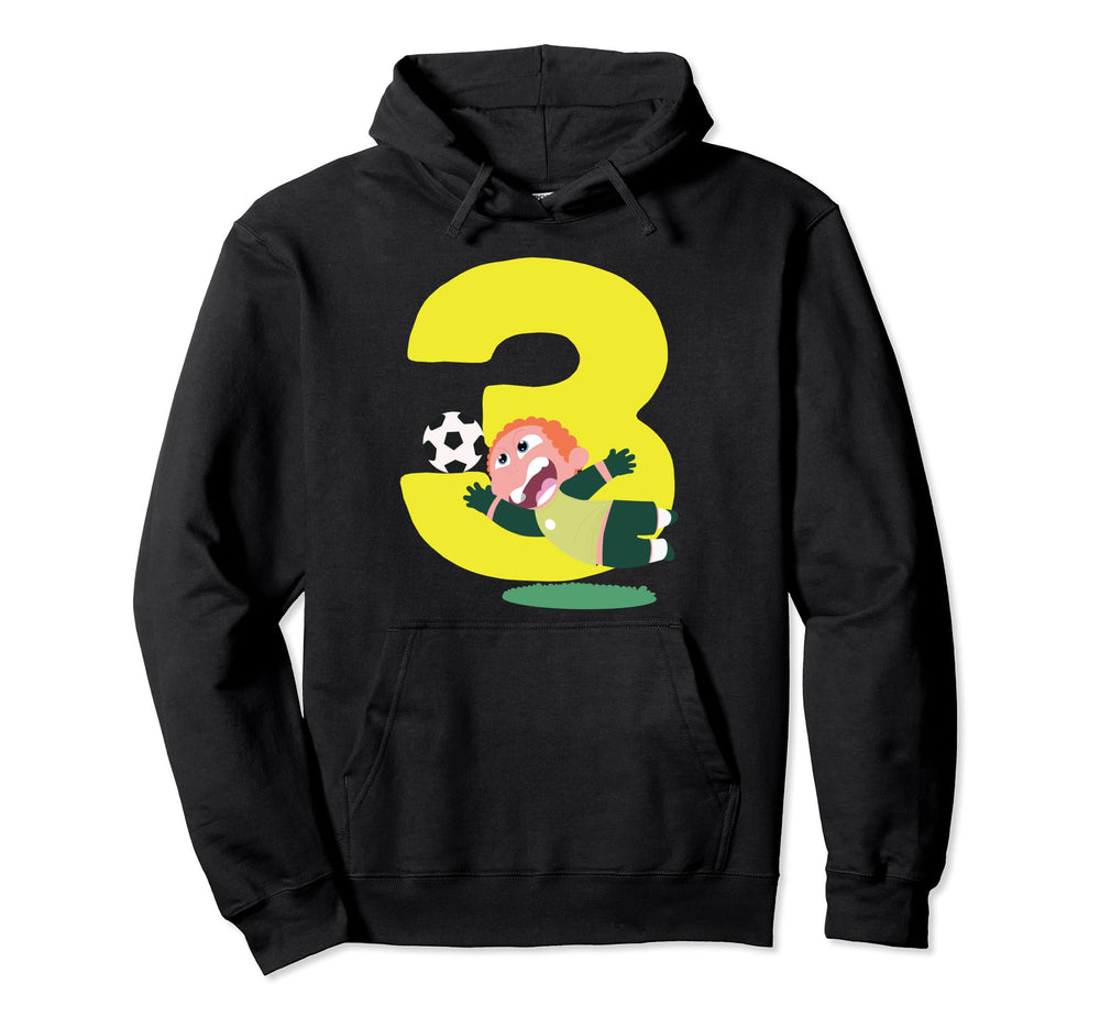 3Rd Birthday 3 Years Soccer Football Hoodie - Aesthetic Graphic for Adults