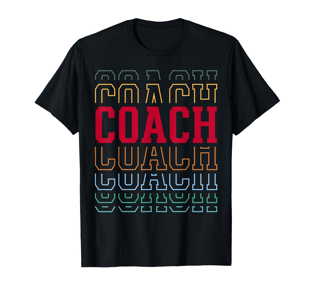 Coach Funny Layered Text Coaching T-Shirt - Graphic Print Men Women