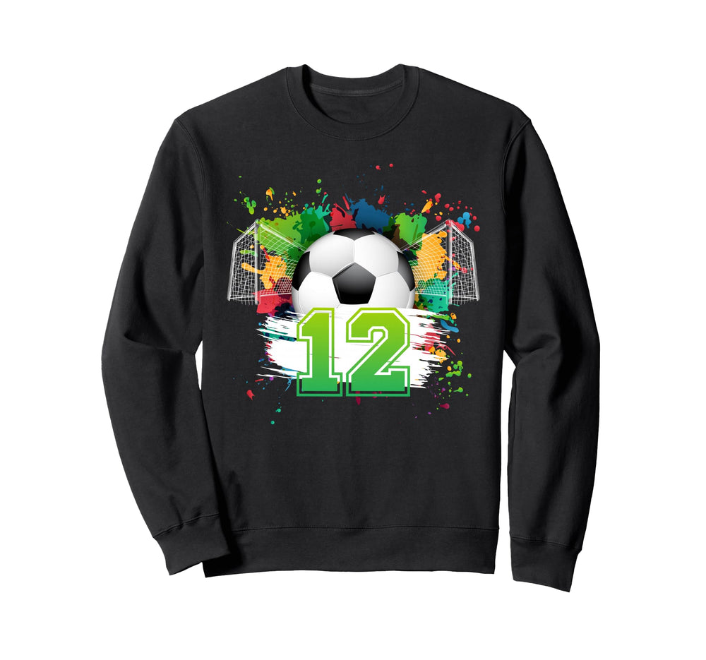 12Th Soccer Birthday Party 12 Year Old Sweatshirt - Unique Graphic Unisex