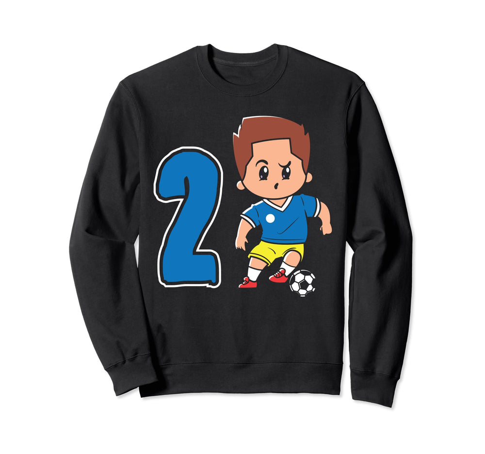2Nd Birthday 2 Years Soccer Football Sweatshirt - Trendy Graphic Unisex