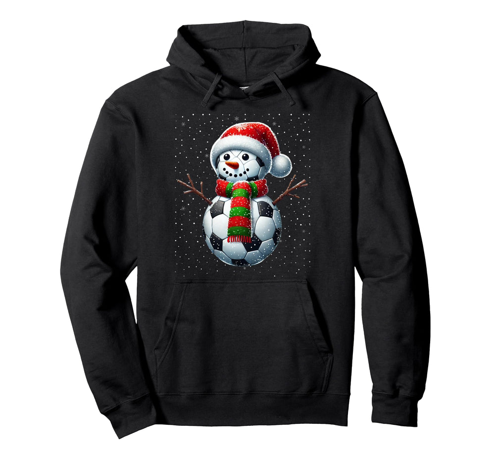 Funny Soccer Snowman Soccer Hoodie - Casual Everyday Wear for Adults
