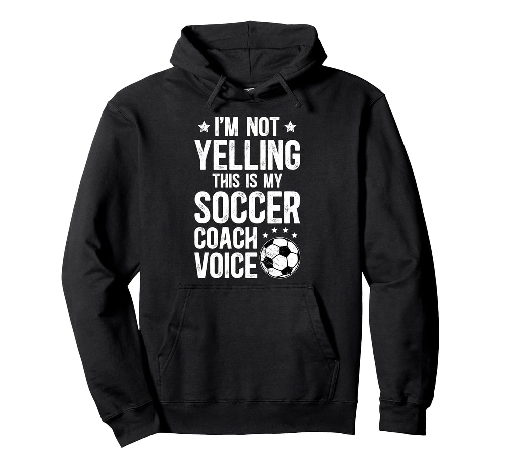 This Is My Soccer Coach Voice Soccer Hoodie - Minimalist Print for Adults