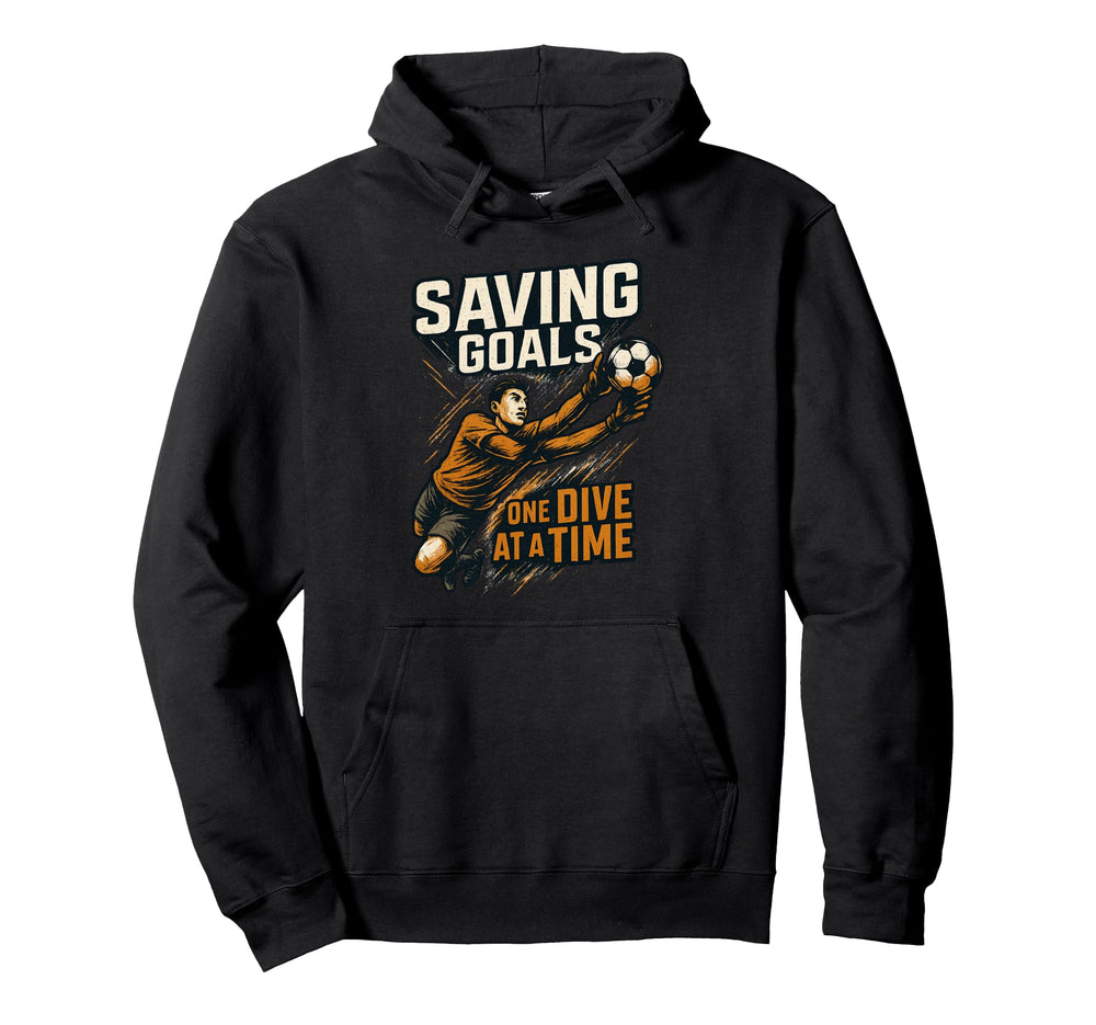 Soccer Goalie Goalkeeper Saving Hoodie - Fun Novelty Design for Adults