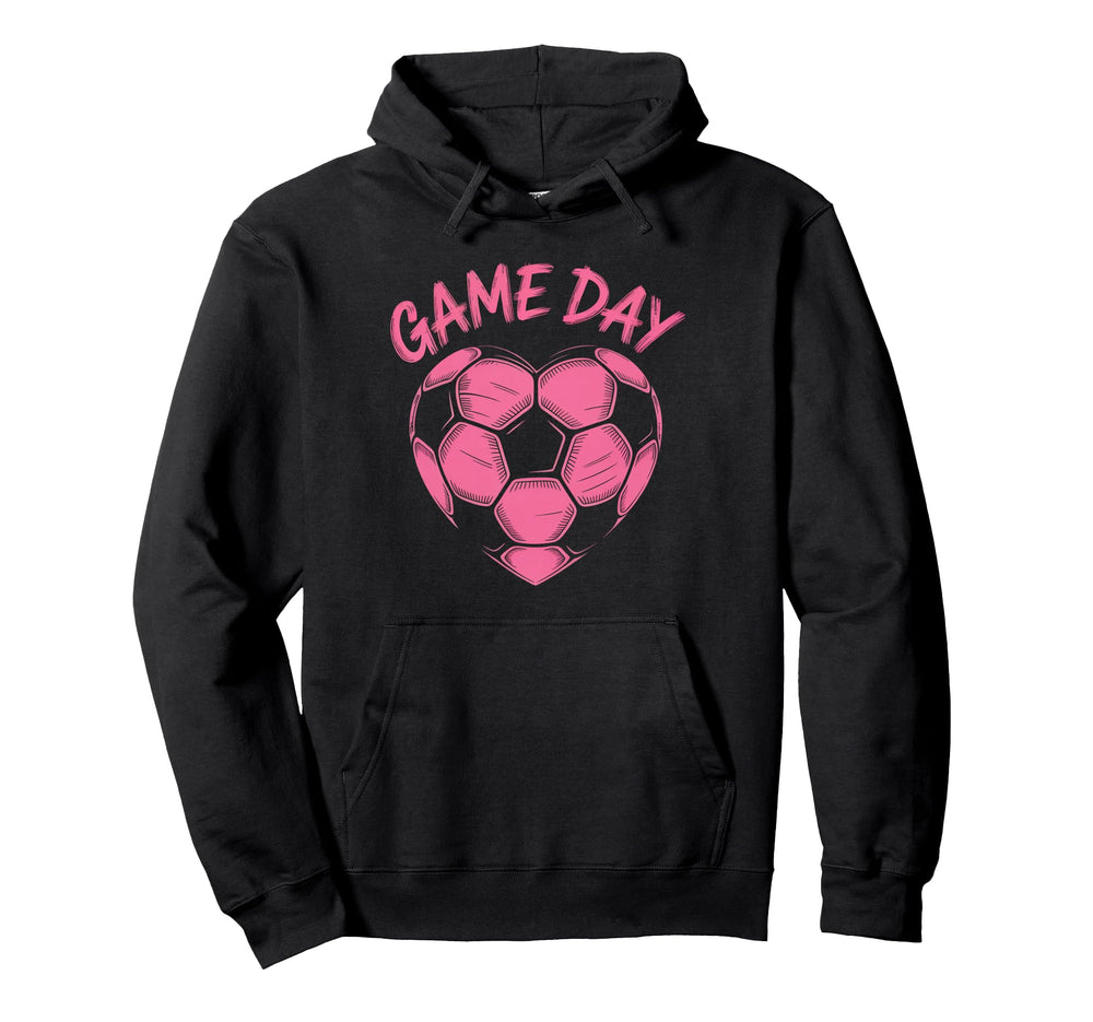 Womens Soccer Game Day Ladies Heart Soccer Hoodie - Unique Graphic Unisex