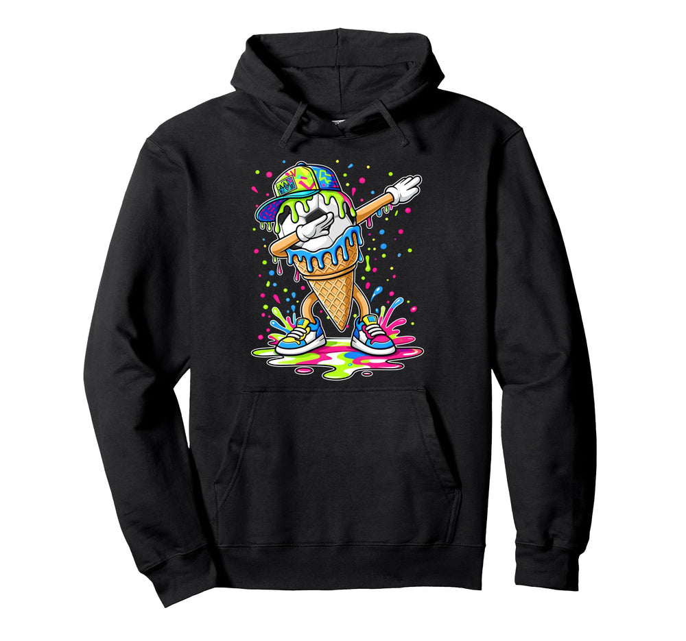 Dripping Soccer Dabbing Ice Cream Soccer Hoodie - Graphic Print Men Women