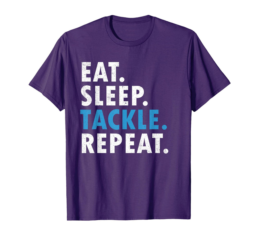 Eat Sleep Tackle Repeat Football T-Shirt - Aesthetic Graphic Men Women